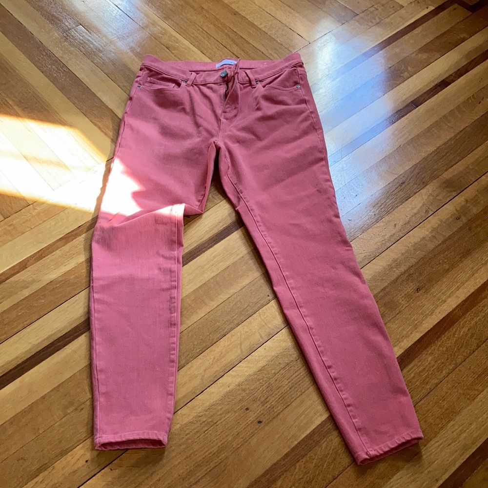 Loft pink/orange skinny jeans
